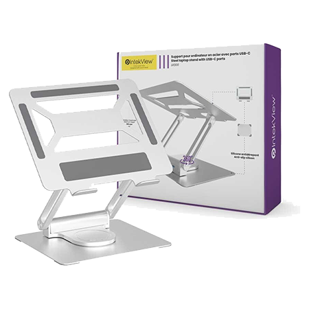 Support pour ordinateur portable en acier avec port USB-C