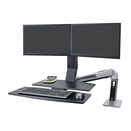 Sit-Stand WorkFit-A, Dual Workstation with Worksurface